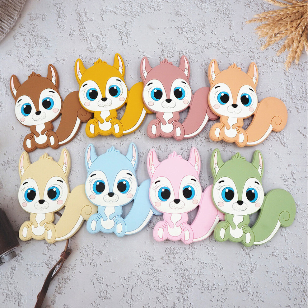 Chengkai 10Pcs Silicone Squirrel Teether Diy Baby Chewing Pacifier Dummy Teething Nursing Jewelry Toy Gift Bpa Multicoloured