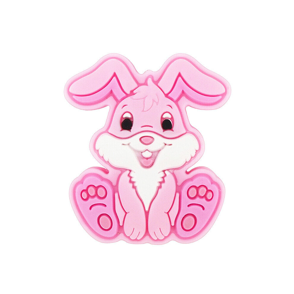 Chenkai 50Pcs Bpa Silicone Rabbit Bead Baby Teething Nacklace Beads For Baby Chewable Dummy Cartoon Pacifier Accessories Multicoloured