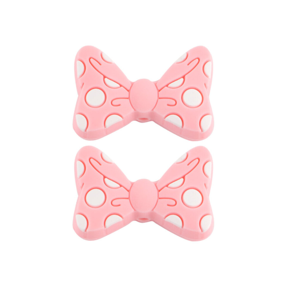 Kovict 50/100/200Pcs Bowknot Silicone Beads Bow Tie Food Diy Pacifier Clip Baby Accessories Baby Teethers Chewable Jewelry Multicoloured