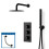 NES Home Ultra Slim Overhead Rainfall Shower Faucet Complete Matte Black Wall Mounted Set 2