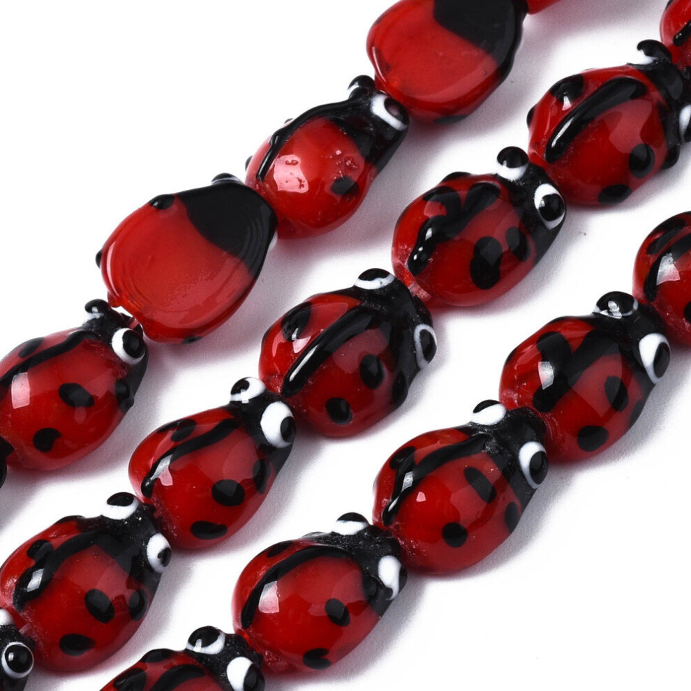 10Strand Ladybug Lampwork Beads Strands for jewelry making DIY Bracelet Necklace Decor Accessories,about 20pcs/strand-image-OPC-PBRRRG6-NEW
