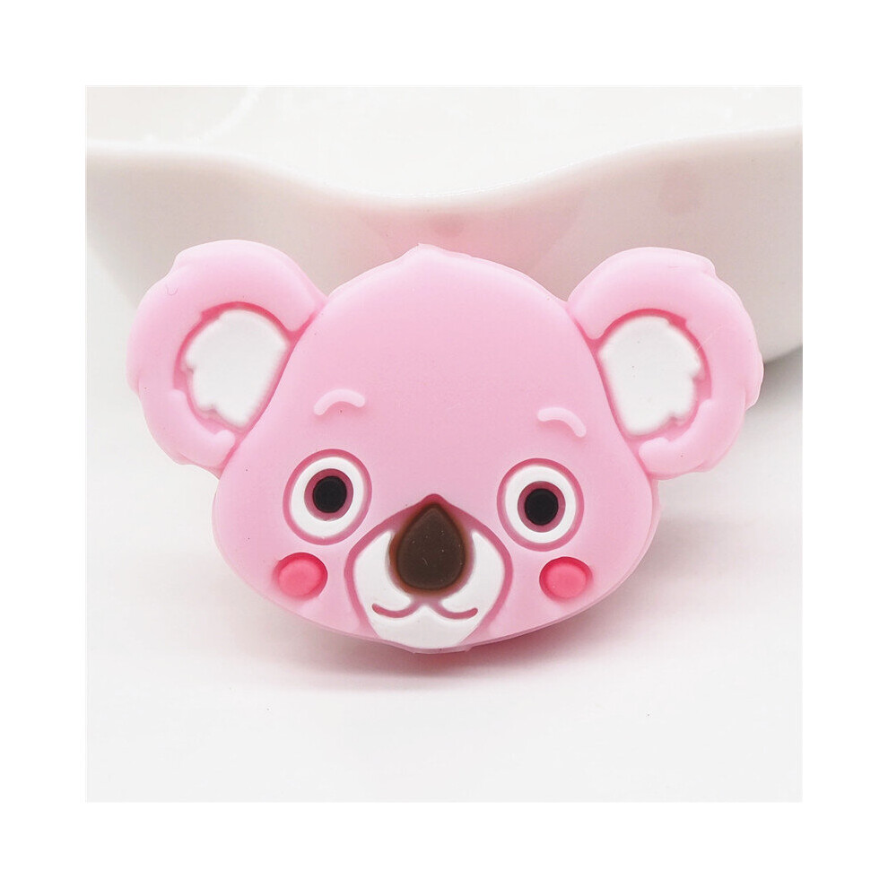 Chengkai 50Pcs Silicone Koala Teether Beads Diy Baby Animal Cartoon Teething Sensory Toy Pacifier Jewelry Making Beads Multicoloured