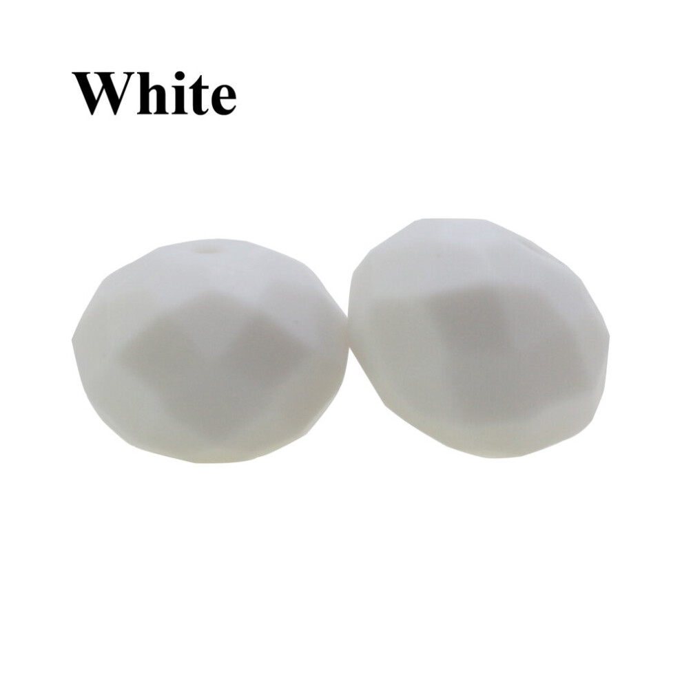 Chenkai 100pcs 20mm Silicone Oval Beads Faced Beads BPA Teething Infant Chewable Dummy Necklace Pacifier Toy Accessories