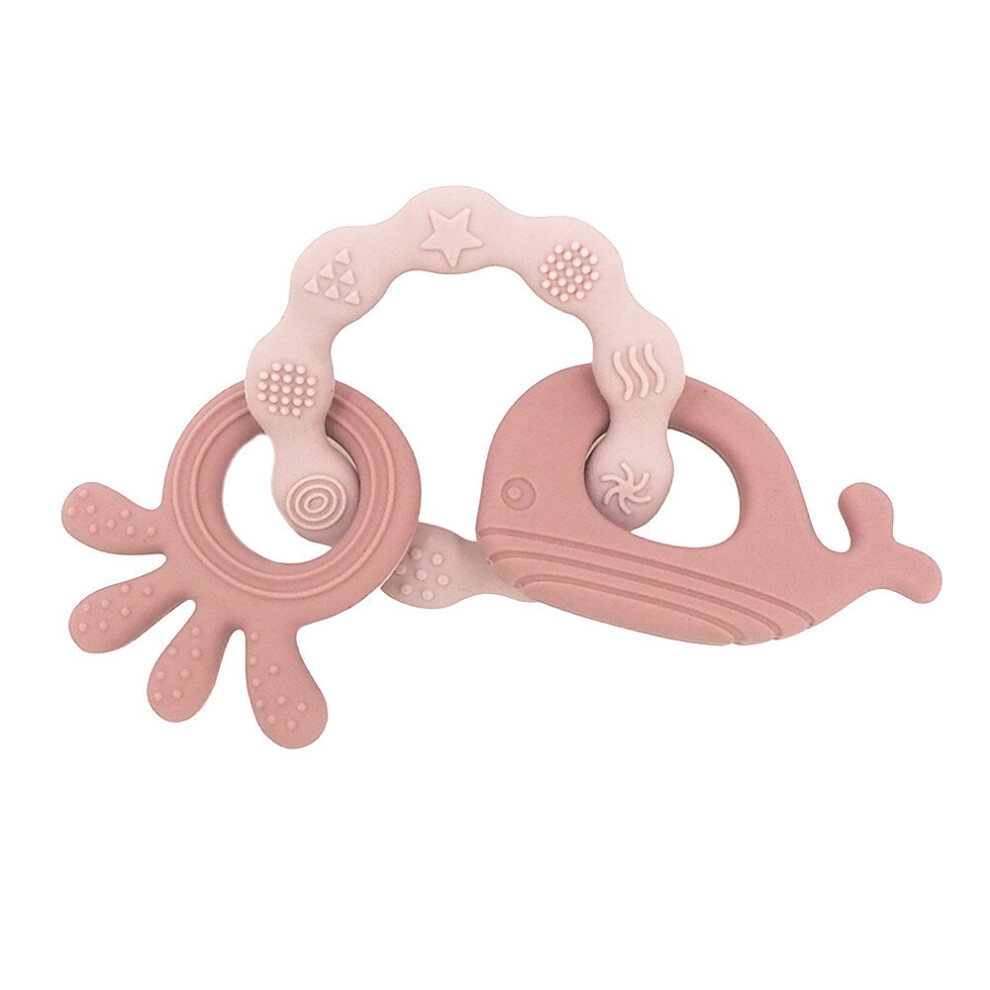 Chenkai 5PCS Silicone Teether Flower Whale Ring BPA Baby Pacifier Dummy Teething DIY Smoothing Sensory Necklace Accessory