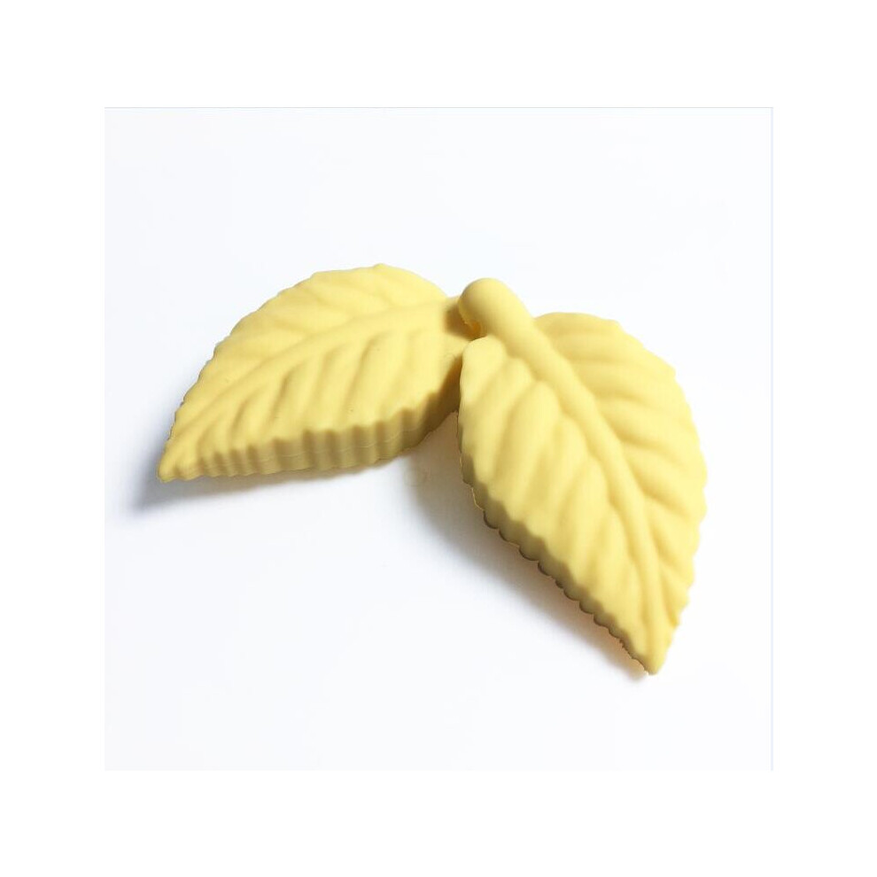 30pcs/lot Silicone teething Leaf Beads pendant Food Baby Chewable Beads Nursing BPA DIY Necklace For Baby