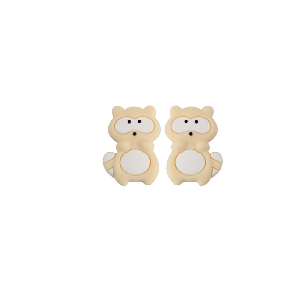 Kovict 50/100/200Pc Silicone Raccoon Bead Animal Pacifier Clip Accessories Baby Teether Bpa Diy Beads For Teething Necklace Multicoloured