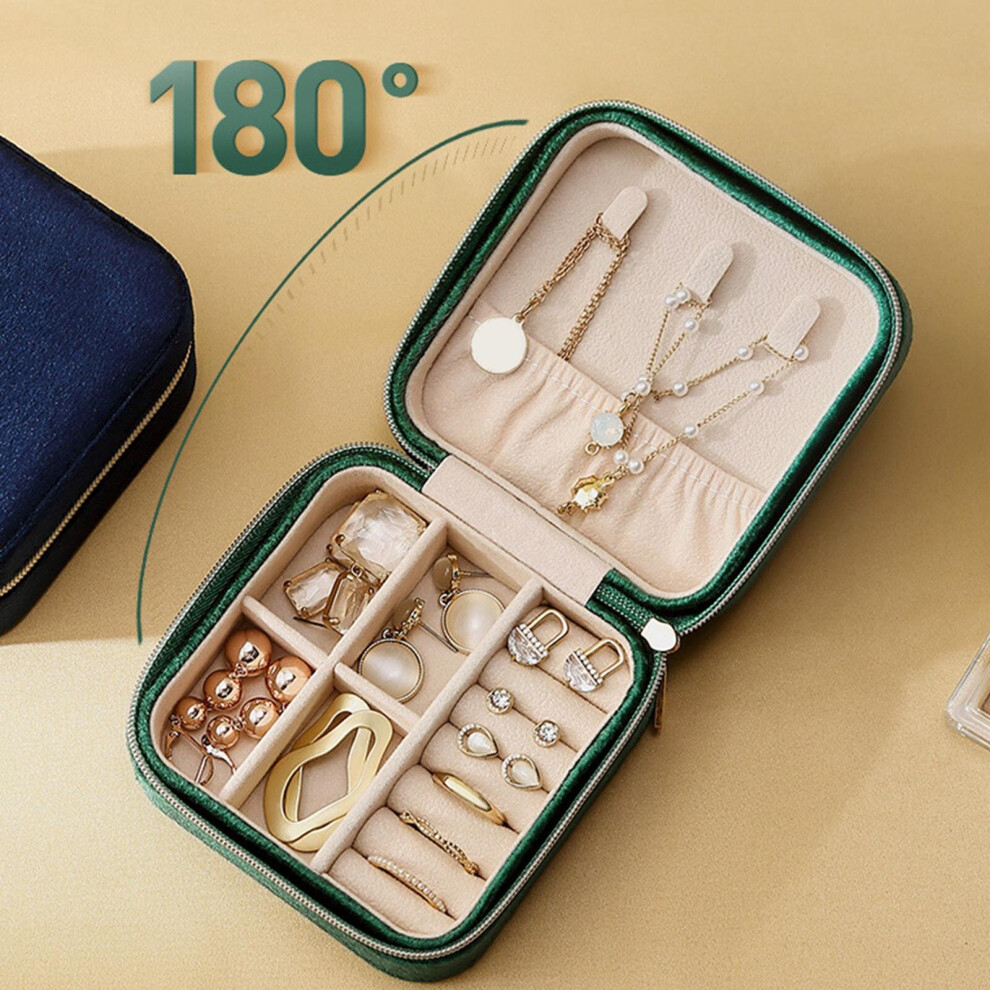 Jewelry Box Organizer 2 Layer Small Portable Velvet Removable Jewelry Case Gift Mini for Bracelets Travel Watch Necklaces Girls-image-OPC-PBRRSSW-NEW
