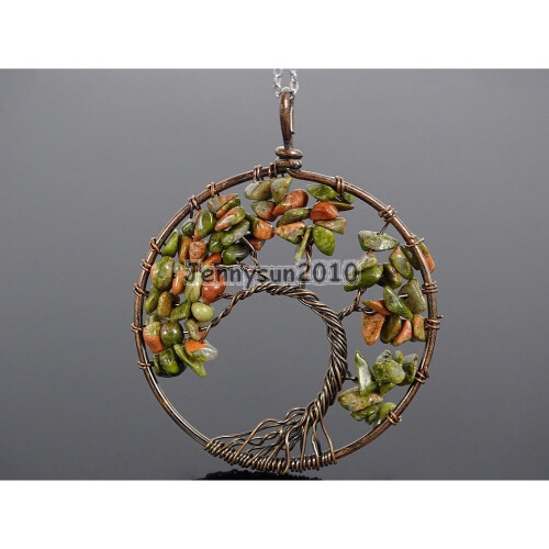 Golden Gemstone Natural Stone Chips 7 Chakra Tree Of Life Pendant At ₹ 230/piece In Khambhat