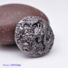6x 35mm BIG Heavy Sturdy Antique Brass Chinese Dragon Concho Buttons For DIY Leathercraft Wallet Belt Accessories