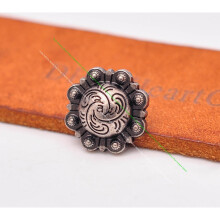 (Antique Silver Silver-Screw 5 mm Long) 20pcs 16mm Vintage Silver Western Floral Berry Conchos Screwback For Leathercraft Horse Saddle Belt Wallet Hat Decor