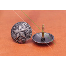 6pc 34*34mm Silver Western Star Flower Craved Equestrian Horse Saddle Tack Headstall Bridle Conchos Fastener With Long Screw