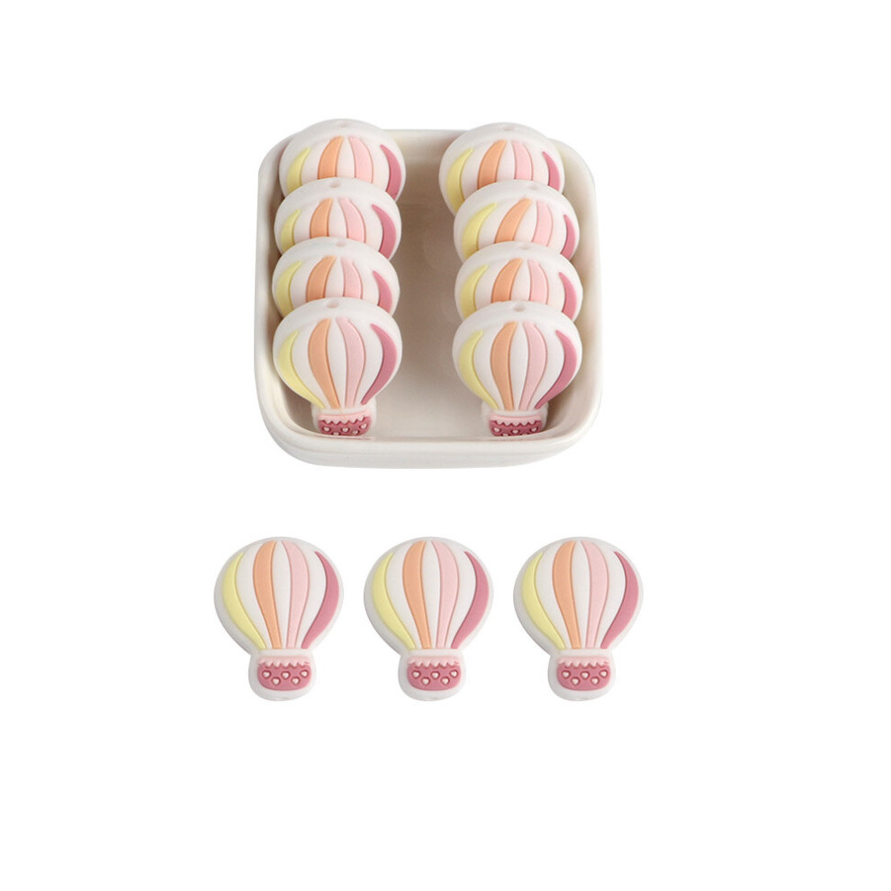 Kovict 50/100/200Pcs Cartoon Hot Air Balloon Baby Rodent Bpa Food Silicone Teething Nursing Pacifier Silicone Beads Multicoloured