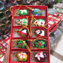 10 pieces of Chinese cloisonne enamel Christmas decoration Egg shape ball jewelry