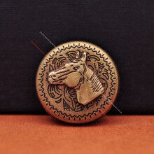 10pc Antique Brass Plated Horse Flower Leathercraft Accessories Hardware Western Horse Saddle Tack Bridle Concho Screwback