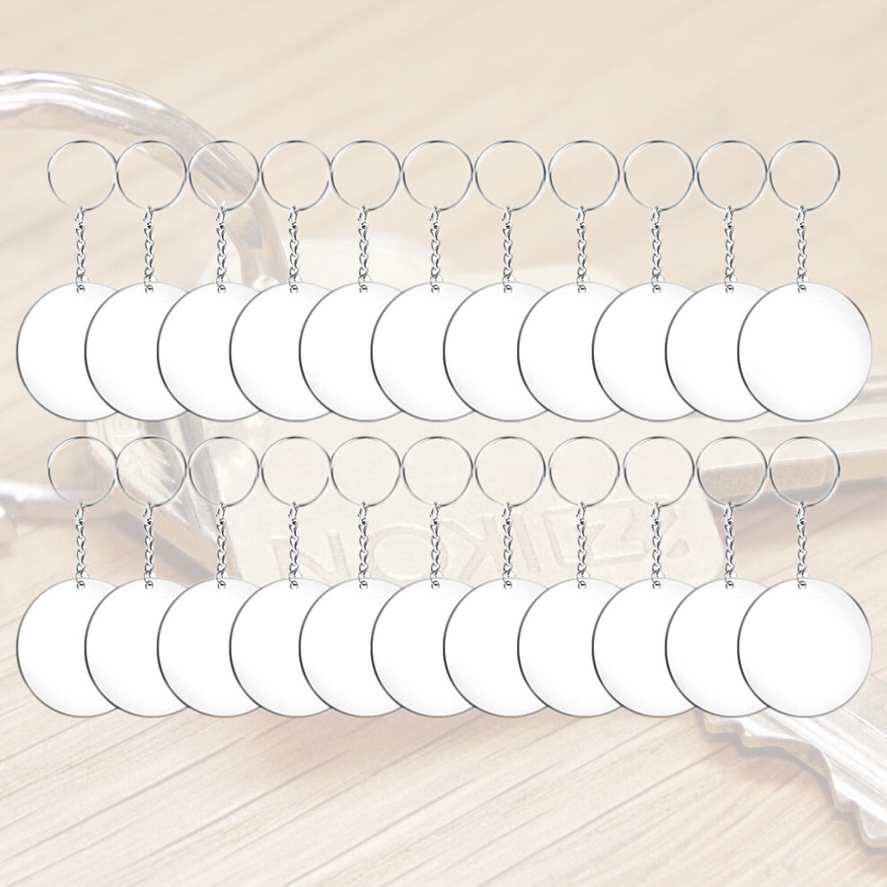 Blanks Acrylic Keychain Circle Key Keychains Round Clear Discs Set Diy Ring Blank Transparent Chain 885486687019