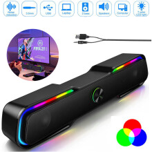 HP DHE-6002 LED USB Wired Sound Bar Stereo Speaker For Computer Tablet - Refurbished