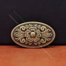 6pcs 43*26MM Western Gothic Oval Celtic Flower Leathercraft Antique Silver Belt Oval Leather Belt Conchos Screw back