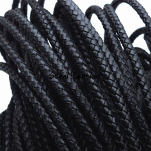 2m/lot Approx 6mm Round Braided Leather Cord Cow Leather Cords String Rope Bracelet Findings Diy Jewelry Making Cords