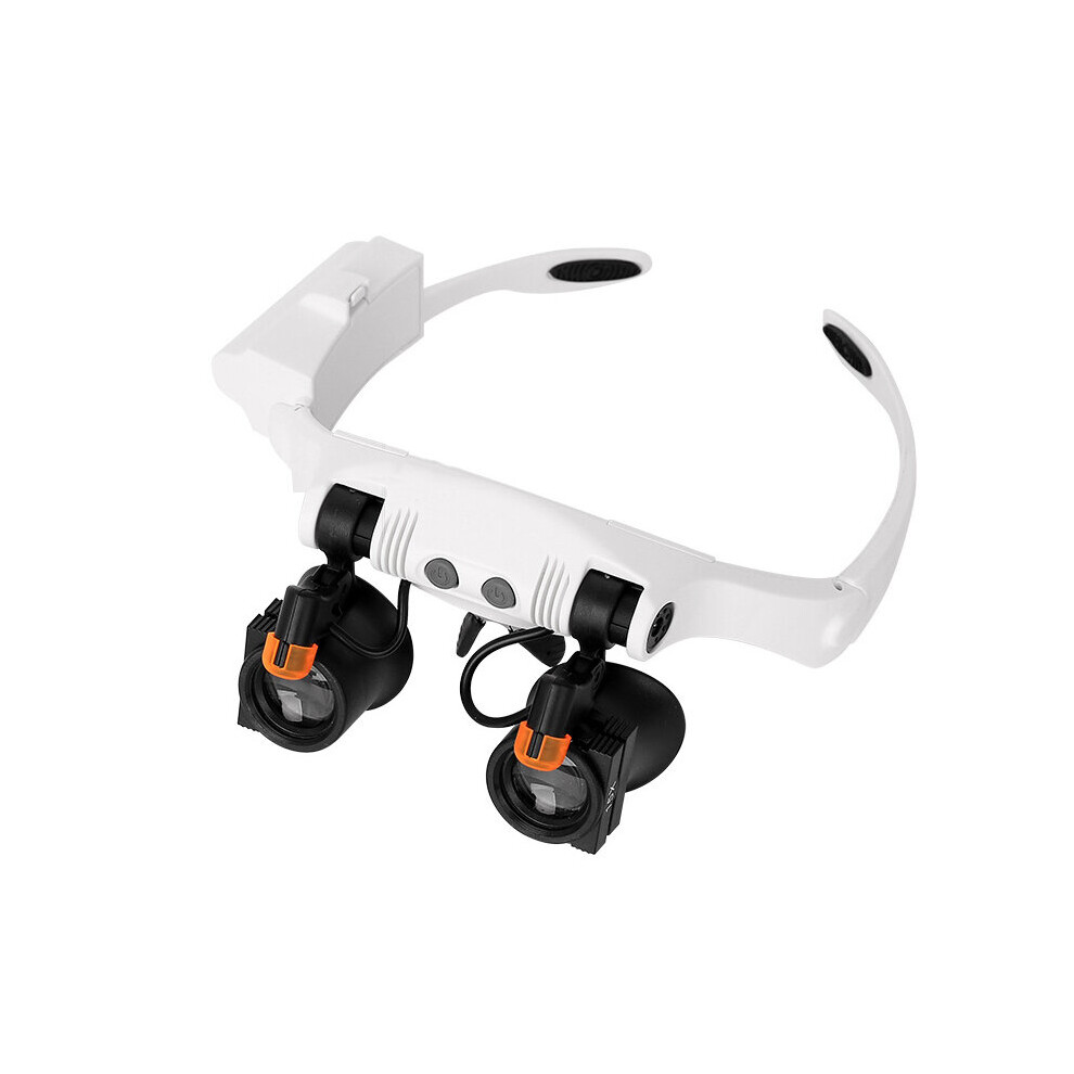 Light Led Lamp Double Eye Glasses Loupe Lens Glasses Magnifier Watchmaker Jewelry Optical Lens Magnification Magnifying Glass