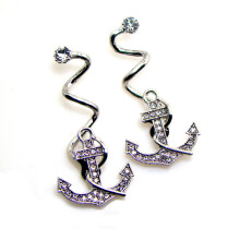 crystals metal anchor beach Flip Flops Slipper Twisted Shoes button ornament accessory 6pairsx