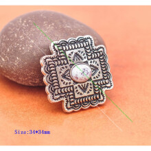 Lot 10Pcs Light Green Western Silver Floral Metal Cross Concho Shank Buttton Leathercraft Belt Horse Saddle Bag Decor Sewing