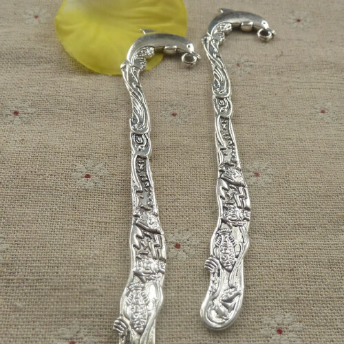 18 pieces tibetan silver dolphin bookmarks 123x25mm #4376 2