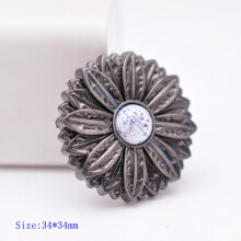 10pcs Sky Turquoise Gunmetal Sun Flower Western Saddle Leathercraft Conchos For Hosre Beast Collar Wallet Ornament