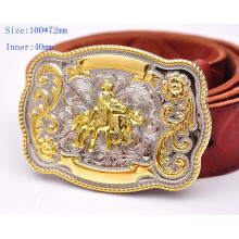100*72mm Men's TEXAS BULL RIDE RODEO LONG HUGE RODEO COWBOY WESTERN SILVER SHINE LEATHER BELT BUCKLE fit 40 mm strap