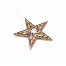 10Pc/set Big Western Texas Antique Brass Luckly Star Leathercraft Belt Headstall Hardware Turquoise Concho Screwback