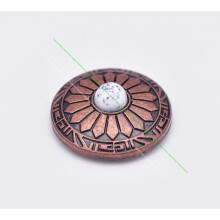 10pcs 30mm Antique Copper Sun Flower Sky Turquoise Leathercraft Belt Luggage Bag Accessories Conchos For leather Screwback