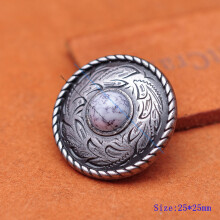 10pcs Western Antique Silver Rope Side Prairie Dust Round Leather Craft Saddle Tack Turquoise Concho Button Screwback