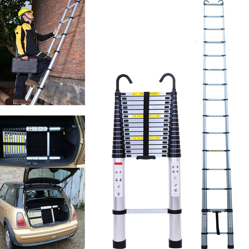 6.2M/20.3M Multi Purpose Ladder for Home Building Maintenance Painting Telescopic Extension Stepladder with Detachable Hook 330lbs Capacity