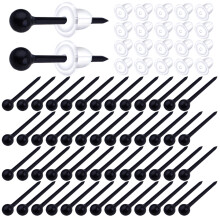 200pcs Plastic Ball Earring Posts Studs Ear Piercing Retainers with 200pcs Clear Silicone Earring Backs for Sensitive Ears
