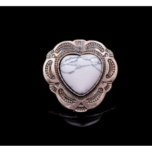 30mm Antique Silver Tribal Floral Engraved Heart Turquoise Leathercraft Concho For Horse Saddle Tack Decor Screwback