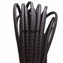 2m/lot approx 6*4mm brown braided Leather Cord Bracelet Necklace Findings Leather Rope String DIY Jewelry Accessories diy