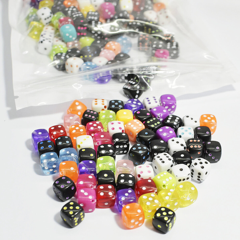 (9mmNO.1 White-100pcs 13mm) DIY 9mm dice beads 20/50/100pcs/lot jewelry jewelry making supplies glass beads for jewelry making cuentas-image-OPC-PBRS2CW-NEW