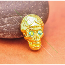 Lot 10Pcs Western Biker Golden Metal Skull Concho Rosered Crystal For Leathercraft Belt Horse Saddle Bag Screwback