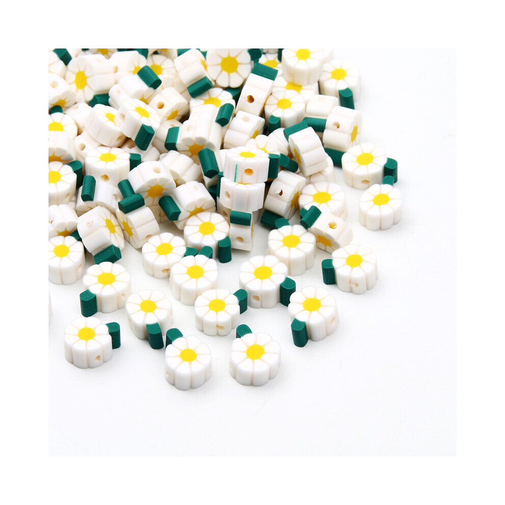 (C01228 11x9mm Blue-100pcs 3mm) Small Daisy Polymer Clay Beads Cartoon Flower 11x9mm 20pcs Loose Spacer Beads For Jewelry Making DIY Children Accessor-image-OPC-PBRS2Y7-NEW