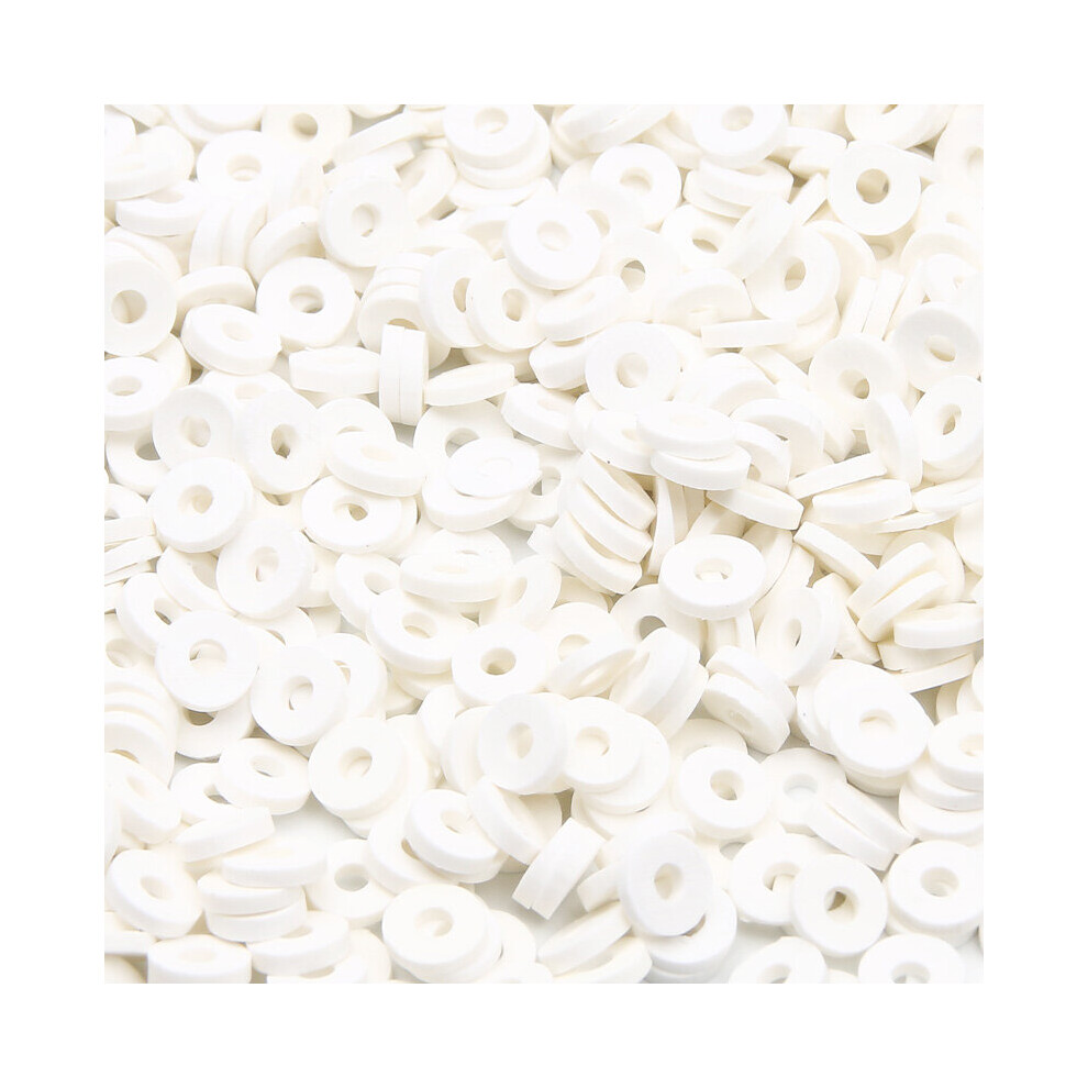 (1 White-200pcs x 1bag 2MM) 200Pcs/Bag 6mm Flat Round Polymer Clay Beads Heishi Disk Loose Beads for Jewelry Making DIY Bracelets Accessories-image-OPC-PBRS5B5-NEW