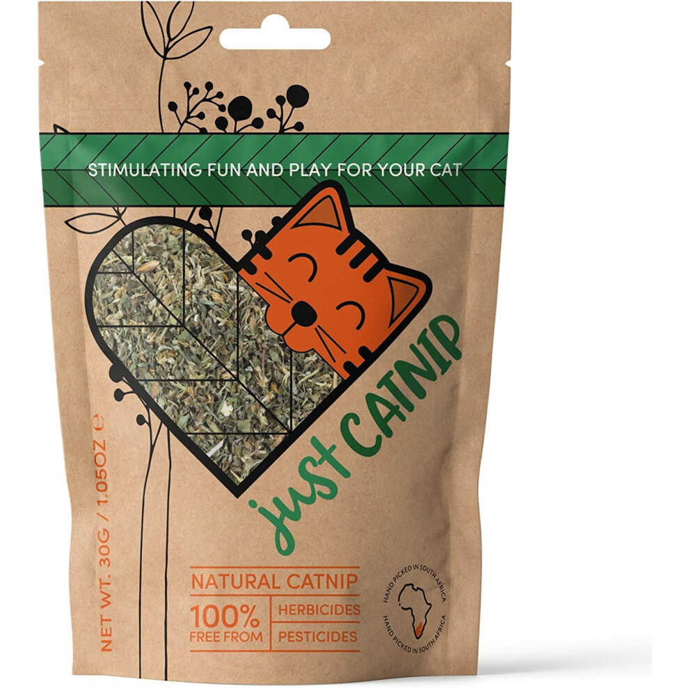 Just Catnip - Natural Catnip for Cats - 100% Natural - Sustainably Grown in South Africa - Ethically Made Cat Toy & Cat Treat - Maximum Potency