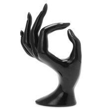 Plastic OK Hand Finger Ring Bracelet Jewelry Display Stand Velvet Jewellery Box Mannequin Hand Ring Holder For Jewelry Stand