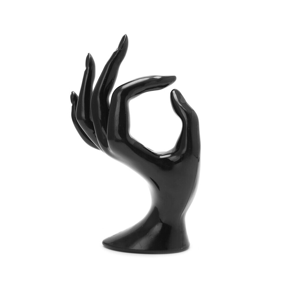 Plastic OK Hand Finger Ring Bracelet Jewelry Display Stand Velvet Jewellery Box Mannequin Hand Ring Holder For Jewelry Stand