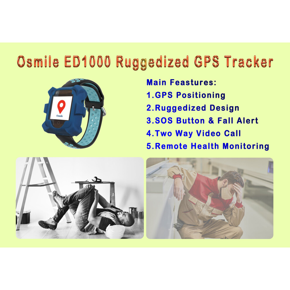 (Red) Osmile Ed1000 Gladiator Rugged Gps Tracker Lone Worker (Lc) Red 12434732