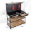 Costway Metal Work Bench Garage Worktable Storage Table W/ Shelves & 2 Drawers 2