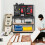 Costway Metal Work Bench Garage Worktable Storage Table W/ Shelves & 2 Drawers 4