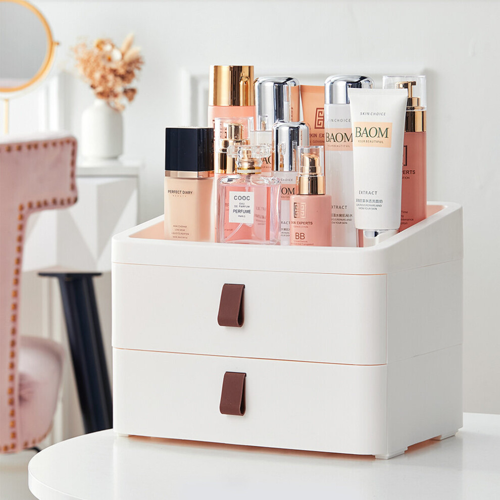 (2-Tier) Desktop Plastic Drawer Storage Organizer
