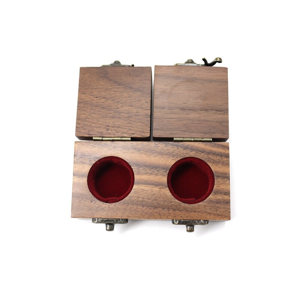 Walnut Wooden Engagement Ring Box Solid Wood Double Open Lid Ring Organizer for Proposal Wedding Ceremony Gift-image-OPC-PBRSN6F-NEW