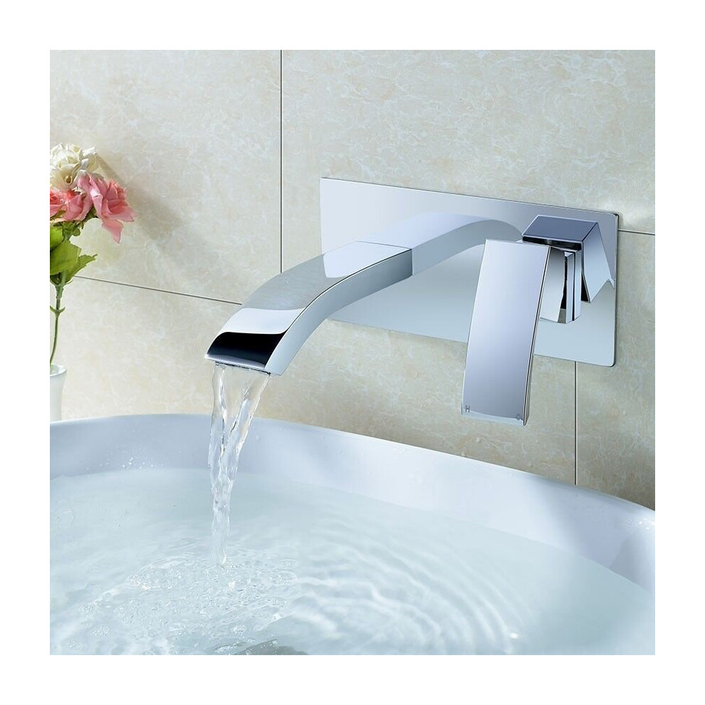 Designer Bathroom Concealed Wall Mounted Waterfall Basin Sink Single Lever Tap