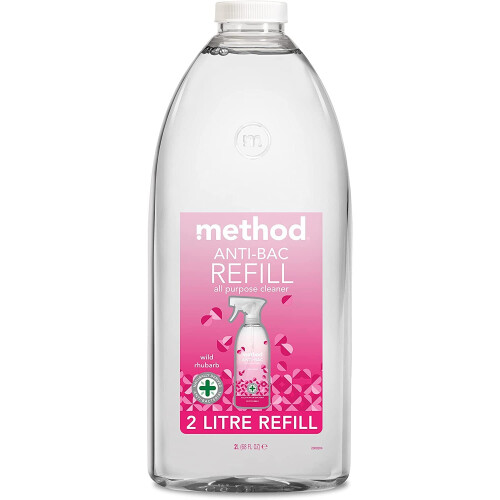Method Method Antibacterial Spray Refill, All Purpose Cleaner, Wild Rhubarb, 2L