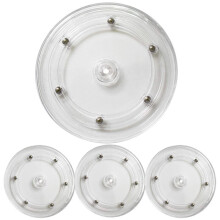 4Pcs Clear rotating tray Turntable, 6 Inch Acrylic Turntable Bearing For Decorating Cookies, Clear Swivel Organizer, Base